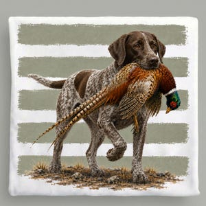 German Shorthaired Pointer Pheasant Hunting PNG, GSP Bird Dog, Upland Hunting Stripes Sublimation Design