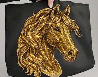Gold Glitter Pferd PNG, Sparkle Pferd Clipart, goldenes Mosaik-Pferd, Western Cowgirl Sublimation PNG, Glam Etaster Art, digitaler Download