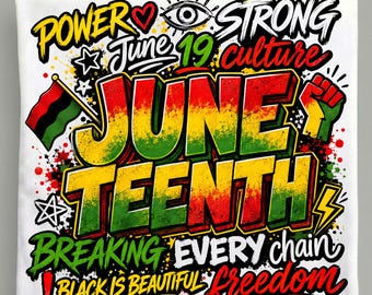 Juni Starke Kultur PNG, Schwarz ist schöne Freiheit Sublimation, 19.Juni Typografie Shirt Design (Digitaler Download)