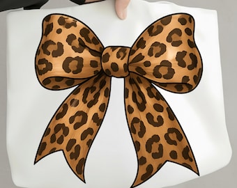 Coquette Leopard Bow PNG, Trendy Hair Bow PNG, Leopard Print Clipart, Fashion Bow Sublimation, Girly Animal Print PNG