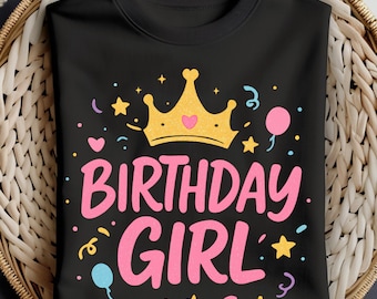 Birthday Girl PNG, Glitter Crown Birthday Sublimation, Birthday Shirt Design, It’s My Birthday PNG, Party Clipart Digital Download