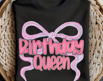 Birthday Queen PNG, Pink Bow Birthday Sublimation, It’s My Birthday PNG, Birthday Shirt Design, Party Queen Clipart Digital Download