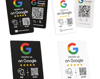 Google Review NFC QR Code Stand: 5-Star Rating Collection