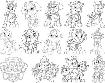 Paw Patrol PNG Bundle, Cartoon Puppy Clipart, Kids Birthday Shirt Design (Digital Download)