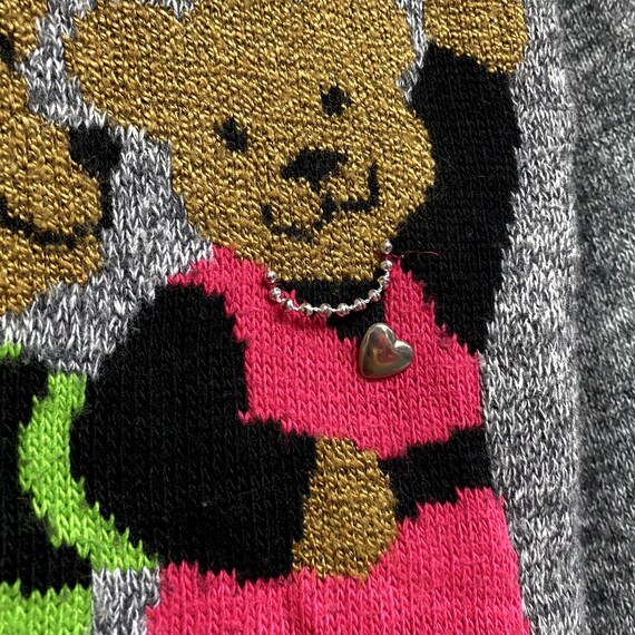 Vintage JS Kids Size L 14 Knit Bears Skating Pull… - image 3