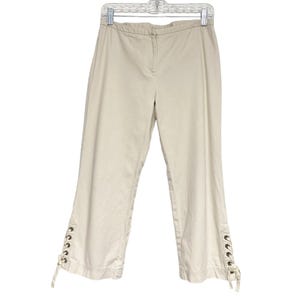 Vintage Express Womens Size 7/8 Low Rise Tan Y2K Capri Pants