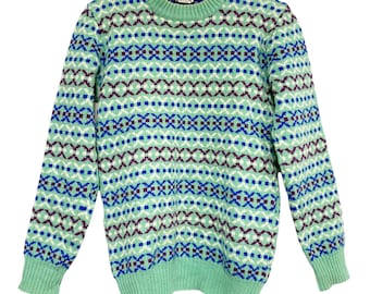 Jersey de punto estampado vintage para hombre de Leie.s, suéter de punto suave.