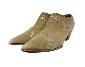 Vintage Studio Paolo Womens Size 9 Tan Western Ankle Boots Shooties