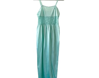 Vintage Diane Von Furstenberg Womens Size S Blue Floor Length Slip Dress