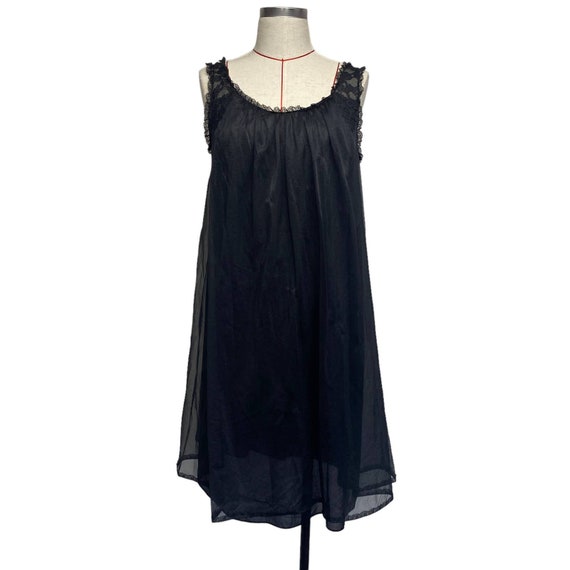 Vintage Womens Black Lace Detail Babydoll Tent Teddy Nightgown Dress Etsy UK