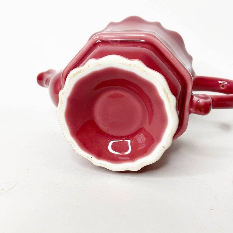 Vintage Ceramic Scalloped Edge Decorative Small Tea Pot