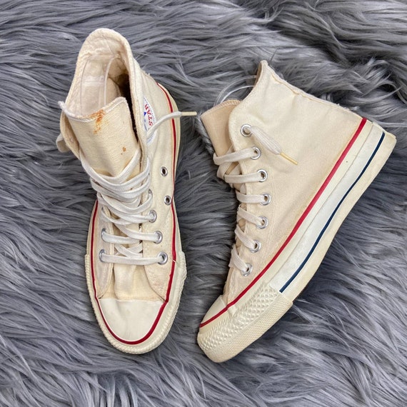 Vintage Converse Size 3.5 Off White Canvas Made In