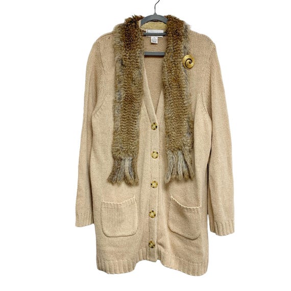 Vintage Bloomingdales Womens Size 3X Tan Button up Cardigan