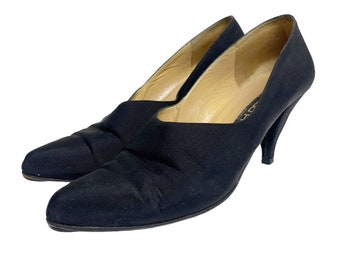 Vintage Maud Frizon Womens Maat 10 Zwart Puntige Teen Hakken Pumps