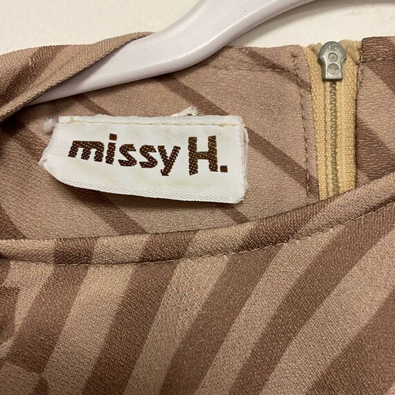 Vintage Missy H Womens Floral Stripe 70s 80s Dress - image 6