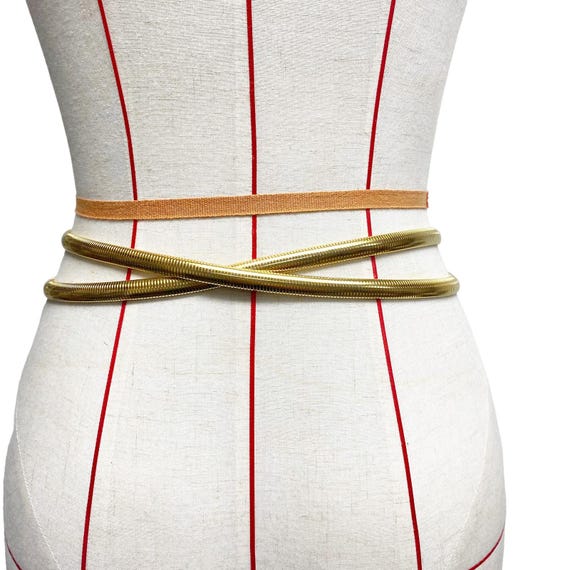 Vintage Belt Gold Metallic Belt Unique Stretchy Gold belt Snake Like Belt Vtg Accessocraft NYC Belt Stretch Snake Gold Tone RARE | eBay main image 4