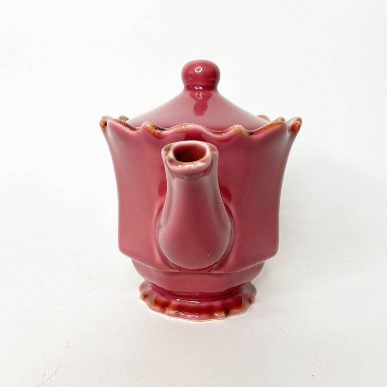 Vintage Ceramic Scalloped Edge Decorative Small Tea Pot