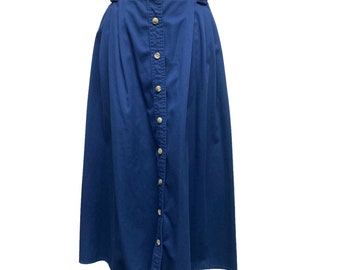 vintage Cabin Creek - Jupe bleue boutonnée pour femmes, taille 14