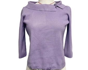 Top de punto elástico morado Y2K para mujer, talla S, Vintage Requirements