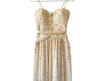 Vestido vintage de tul con lentejuelas BCBGMAXAZRIA para mujer, talla 8