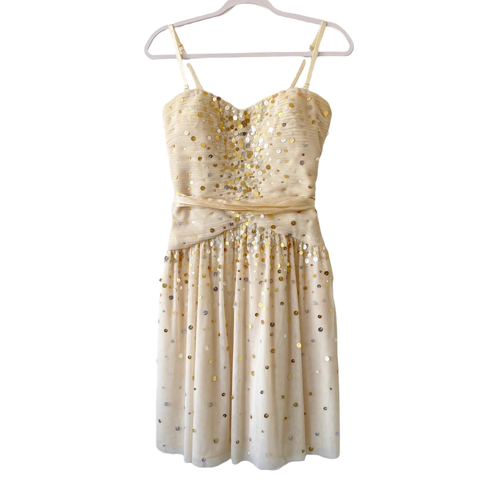 Vintage Bcbgmaxazria Womens Size 8 Sequin Tulle Dress