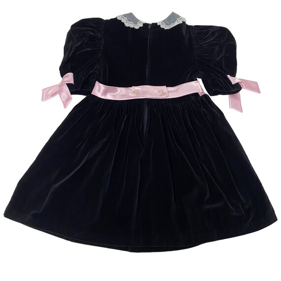 Vintage Baby Togs Girls Size 6 Black Velvet Puff … - image 8