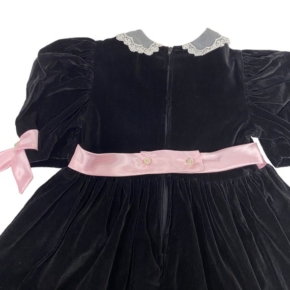 Vintage Baby Togs Girls Size 6 Black Velvet Puff … - image 3