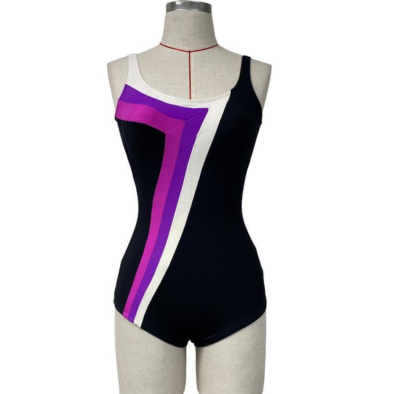 Vintage Sirena Womens 70s Mod One Piece Swimsuit