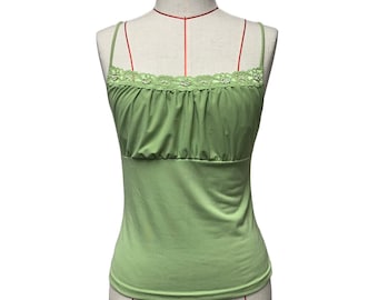 Vintage Byerwear Womens Size L Green Lace Trim Tank