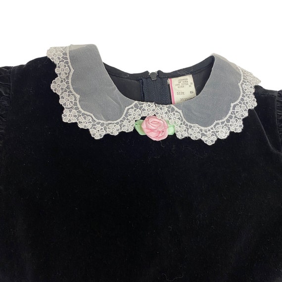 Vintage Baby Togs Girls Size 6 Black Velvet Puff … - image 5