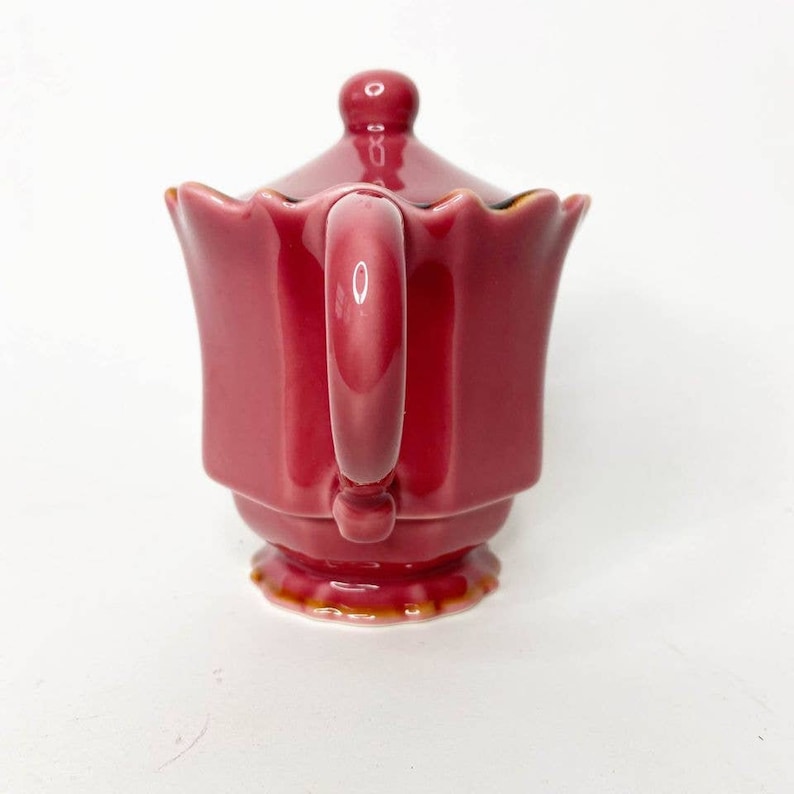 Vintage Ceramic Scalloped Edge Decorative Small Tea Pot