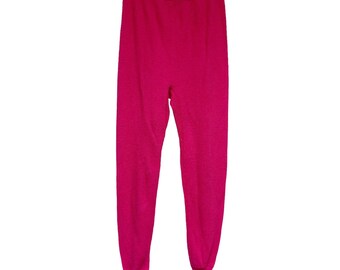 Vintage JE Morgan Womens Size L Hot Pink Waffle Thermal Underwear Pants