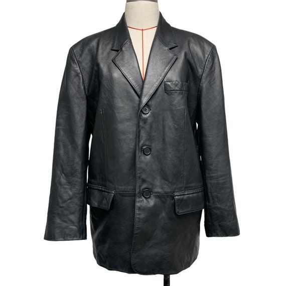 Vintage Jones NY Mens Size 40S Black Leather Jack… - image 1