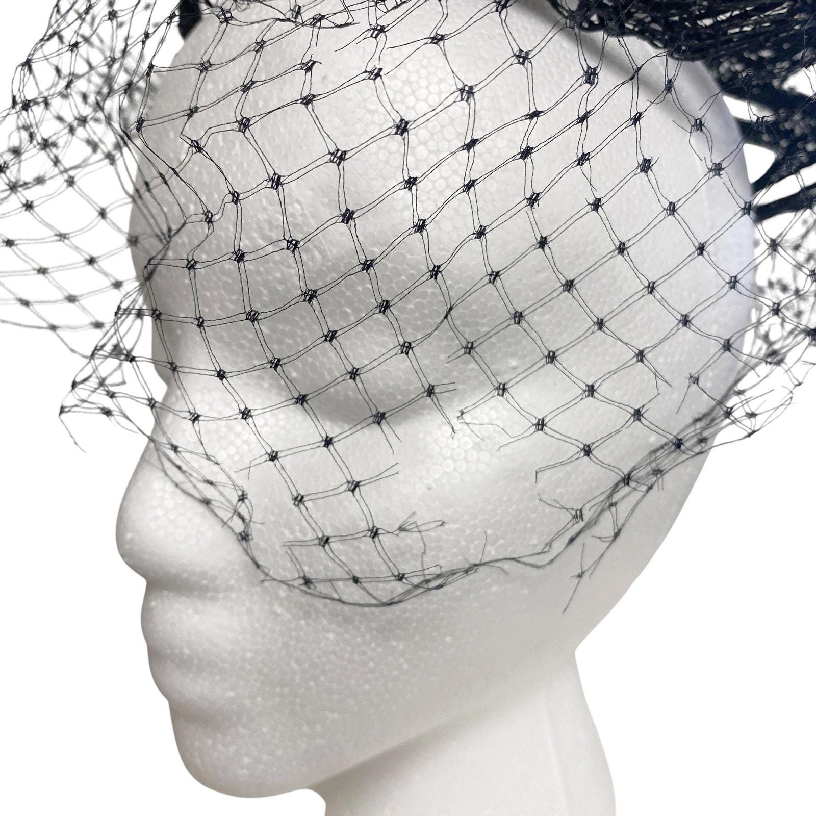 Vintage Black Netted Veil 19050s Pillbox Fascinator Hat - Etsy