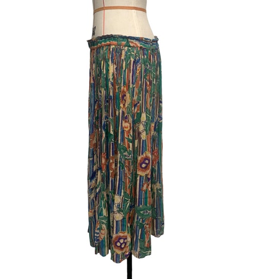 Vintage Bila Womens Size M Colorful Printed Pleat… - image 3