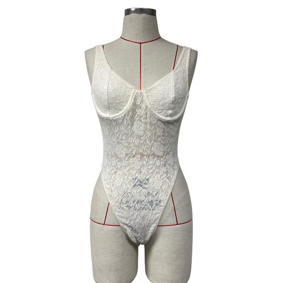 womens vintage thong bodysuit racer back swimsuit one… - Gem