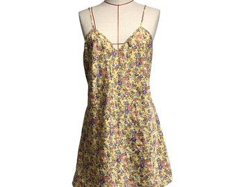 Vintage Val Mode Womens Size M Floral Print Slip Mini Dress