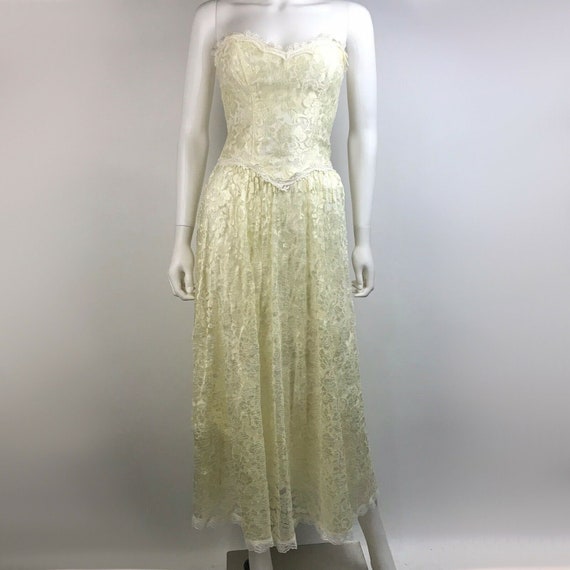 VTG Scott McClintock Gunne Sax Ivory Strapless Swe