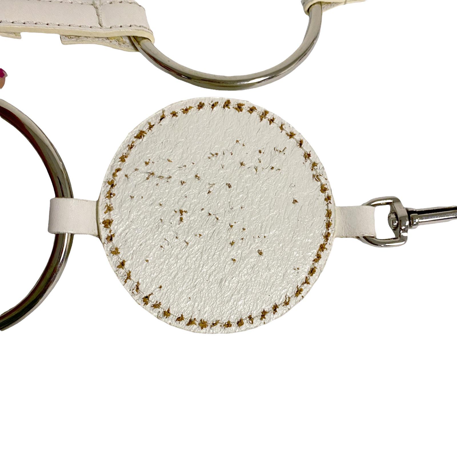 Vintage Michael Kors Womens White Leather O Ring Waist Y2K 