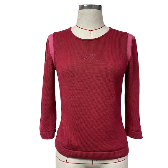 Armani Exchange, Vintage Armani Exchange Womens Size M Pullover Embroidered Logo Knit Sweater