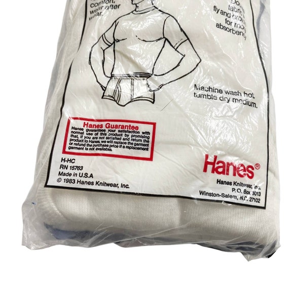 Vintage Hanes Mens Size 40 Pack Of 3 1983 Cotton … - image 4