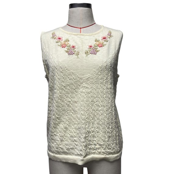 Vintage Marisa Christina Size PM Floral Embroidered Knit Pullover  display picture 1