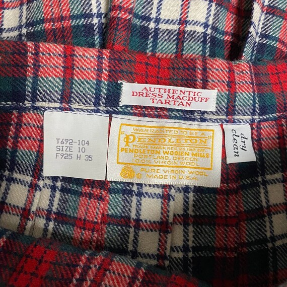 Vintage Pendleton Womens Size 10 Red Green Plaid … - image 5