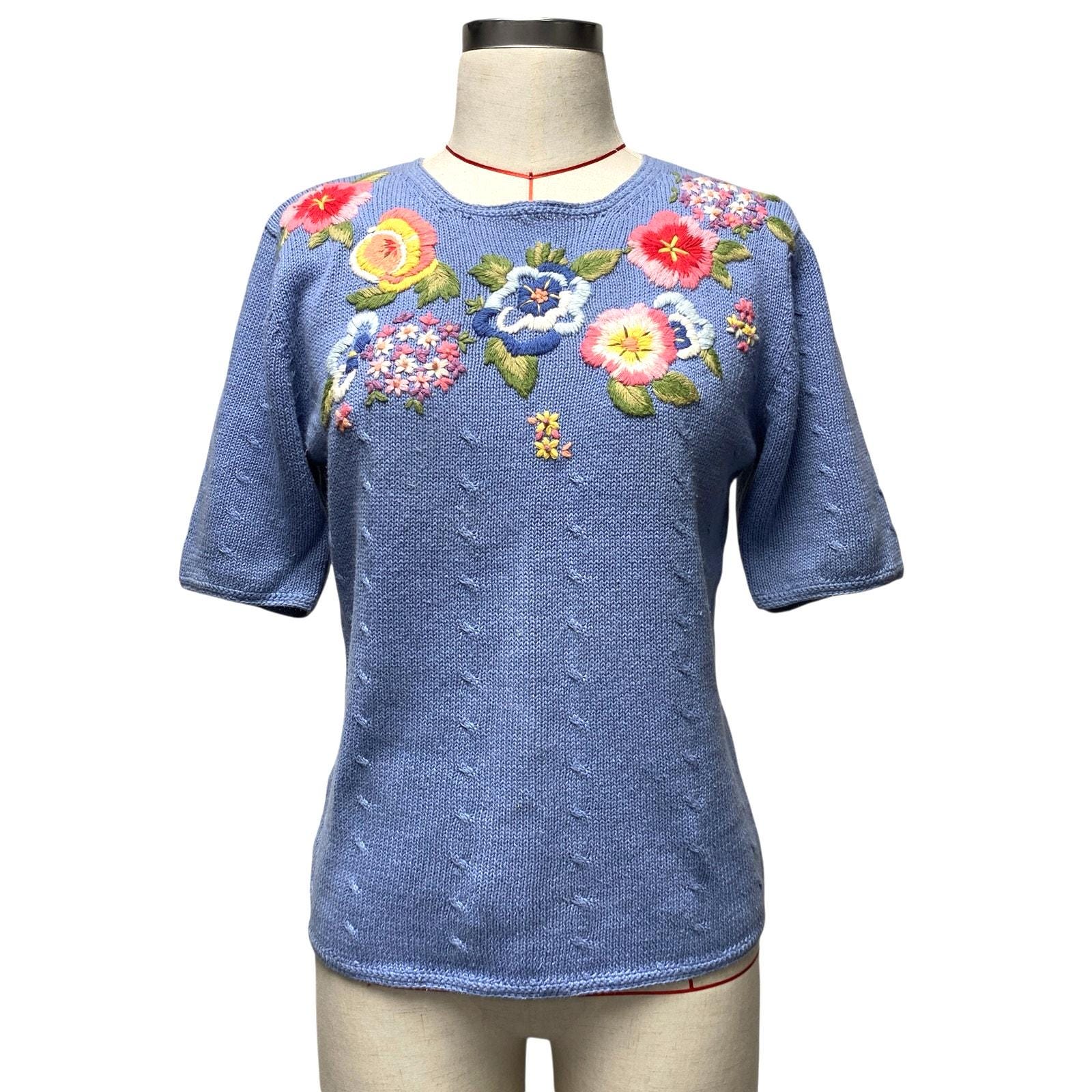 Vintage Susan Bristol Womens Size S 1993 Floral Embroidered Short