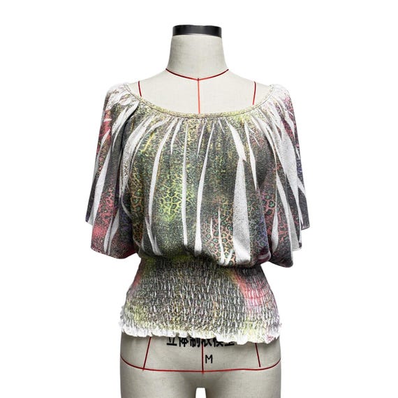 Vintage Annabelle Womens Size M Leopard Print Shirred Waist