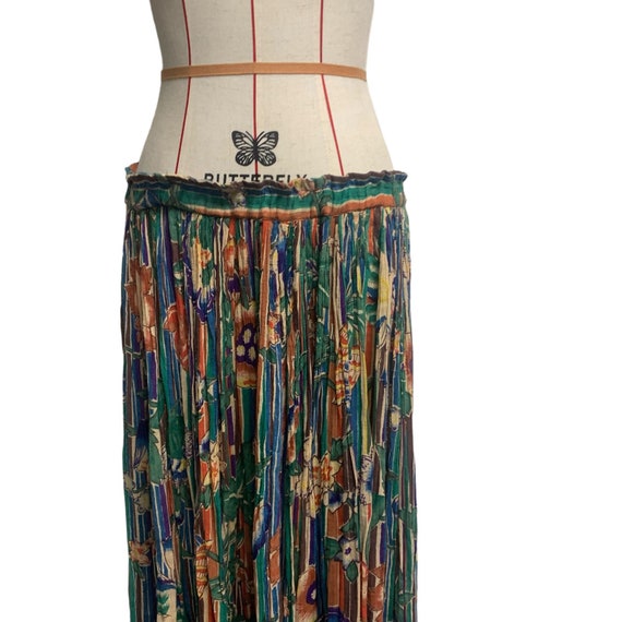 Vintage Bila Womens Size M Colorful Printed Pleat… - image 2