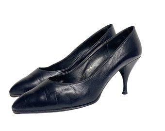 Vintage Xavier Danaud Womens Size 9 Black Leather Pumps