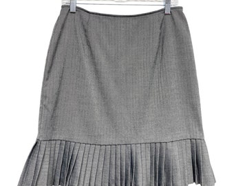 Vintage Briggs Womens Size 10 Grey Pleat Hem Skirt