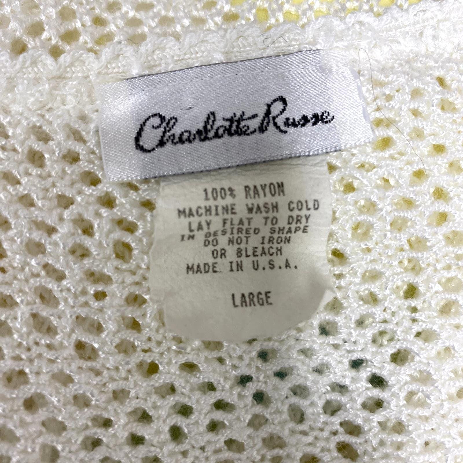 SugarWolfVintage Vintage Charlotte Russe Womens Size L Ivory Knit Tie Front Cardigan Sweater