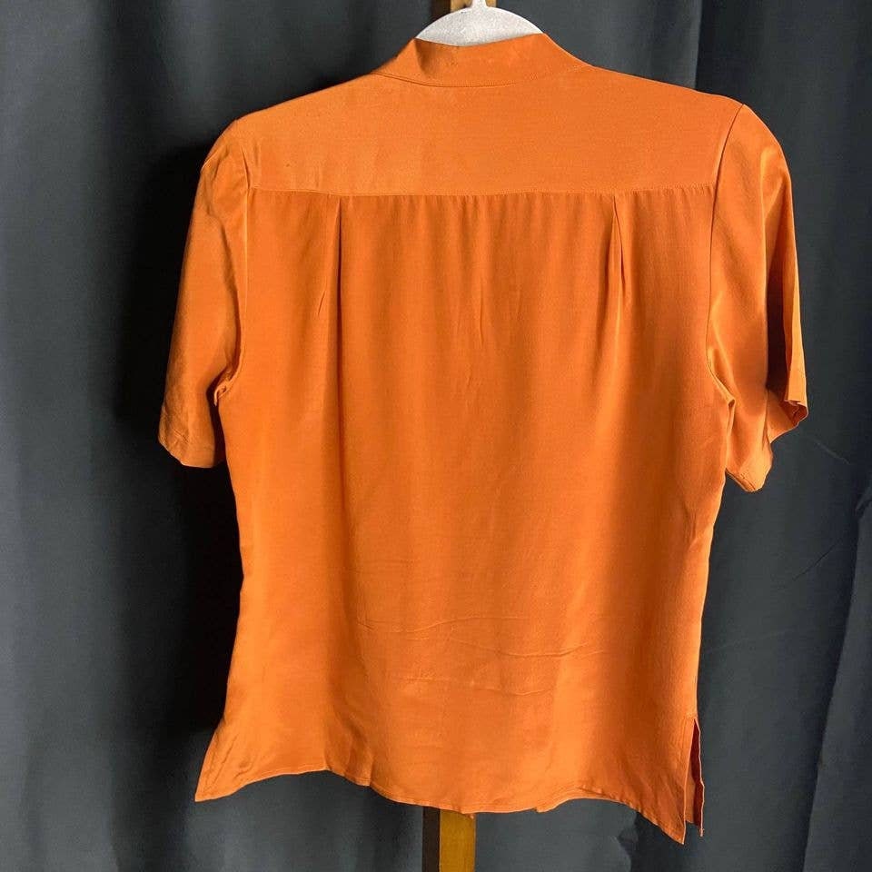 Vintage Robinsons Womens Size 8 Silk Rust Orange Short Sleeve | Etsy